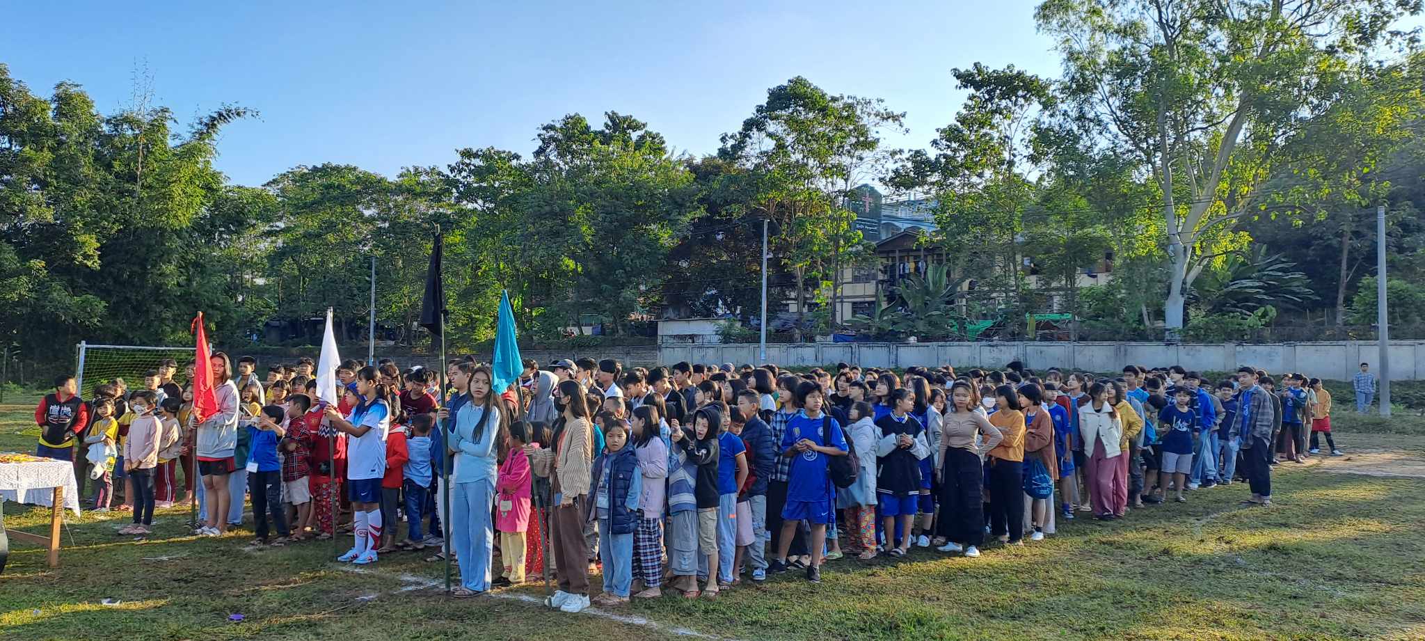 Wisdom Palace students gathered for a school sports activity